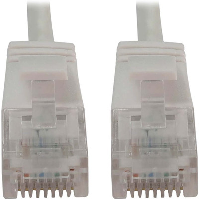 Tripp Lite N261-S03-WH Cat6a 10G Snagless Molded Slim UTP Ethernet Cable (RJ45 M/M), PoE, White, 3 ft. (0.9 m)