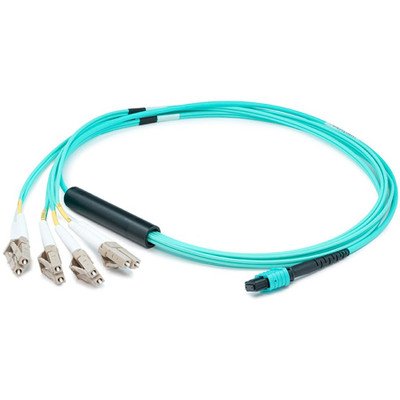 AddOn ADD-MPO-4LC2M5OM4 2m MPO (Female) to 8xLC (Male) 8-Strand Aqua OM4 Fiber Fanout Cable