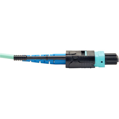Tripp Lite N846-05M-24-P MTP/MPO Patch Cable with Push/Pull Tab Connectors 100GBASE-SR10 CXP 24 Fiber 100Gb OM3 Plenum-rated Aqua 5M (16 ft.)