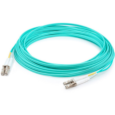 AddOn ADD-LC-LC-100M5OM3 100m LC (Male) to LC (Male) Aqua OM3 Duplex Fiber OFNR (Riser-Rated) Patch Cable