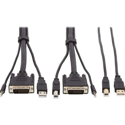 Tripp Lite P784-010-U DVI KVM Cable Kit DVI USB 3.5 mm Audio (3xM/3xM) + USB (M/M) 1080p 10 ft. (3.05 m)