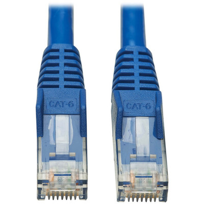 Tripp Lite N201P-010-BL Cat6 Gigabit Snagless Molded UTP Ethernet Cable (RJ45 M/M) PoE CMR-LP Blue 10 ft. (3.05 m)