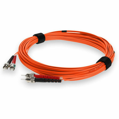 AddOn ADD-ST-ST-2M5OM3-OE 2m ST (Male) to ST (Male) Orange OM3 Duplex Plenum-Rated Fiber Patch Cable