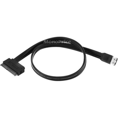 Monoprice 8492 19inch eSATAp to SATA 22pin Cable - Black