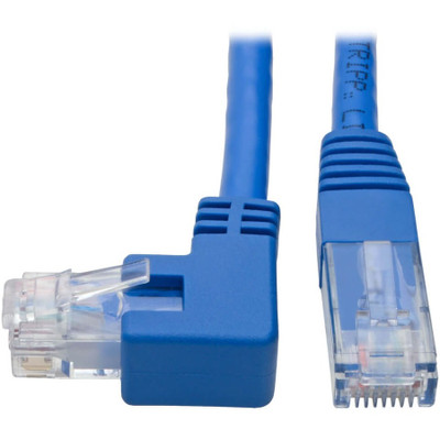 Tripp Lite N204-001-BL-LA Left-Angle Cat6 Gigabit Molded UTP Ethernet Cable (RJ45 Left-Angle M to RJ45 M) Blue 1 ft. (0.31 m)