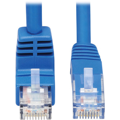 Tripp Lite N204-015-BL-DN Down-Angle Cat6 Gigabit Molded UTP Ethernet Cable (RJ45 Right-Angle Down M to RJ45 M) Blue 15 ft. (4.57 m)