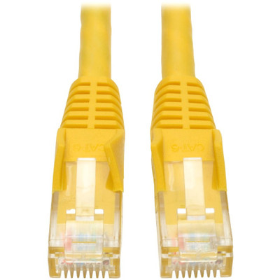 Tripp Lite N201-025-YW Cat6 Gigabit Snagless Molded (UTP) Ethernet Cable (RJ45 M/M) PoE Yellow 25 ft. (7.62 m)
