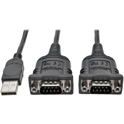 Tripp Lite U209-006-2 2-Port USB to DB9 Serial FTDI Adapter Cable with COM Retention (M/M) 6 ft. (1.83 m)