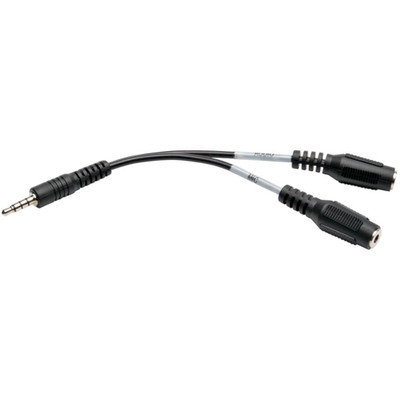 Tripp Lite P318-06N-MFF 3.5 mm 3-Position to 3.5 mm 4-Position Audio Headset Splitter Adapter Cable (2xF/M) 6 in. (15.2 cm)