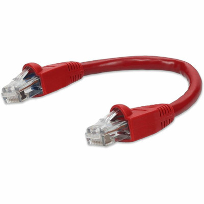 AddOn ADD-0-5FCAT6A-RD 6in RJ-45 (Male) to RJ-45 (Male) Straight Red Cat6A UTP PVC Copper Patch Cable
