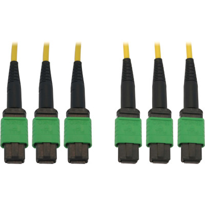 Tripp Lite N392B-45M-3X8AP 40/100G Singlemode 9/125 OS2 Fiber Optic Cable (3x8F MTP/MPO-APC F/F) LSZH Yellow 45 m (147 ft.)