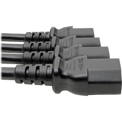 Tripp Lite Power Cord Splitter C14 to 4xC13 PDU Style 10A 250V 18 AWG 18-in. (45.72 cm) Black