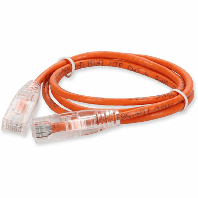 AddOn ADD-7FSLCAT6-OE 7ft RJ-45 (Male) to RJ-45 (Male) Straight Orange Cat6 UTP Copper PVC Patch Cable