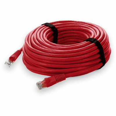 AddOn ADD-100FCAT6A-RD 100ft RJ-45 (Male) to RJ-45 (Male) Straight Red Cat6A UTP PVC Copper Patch Cable