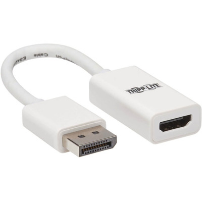 Tripp Lite P136-06N-HDR-W DisplayPort to HDMI Active Adapter (M/F) 4K 60Hz HDR DP 1.2 HDCP 2.2 White 6 in.