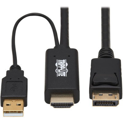 Tripp Lite P567-01M HDMI to DisplayPort Active Adapter Cable (M/M) - 4K, USB Power, Black, 1 m (3.3 ft.)