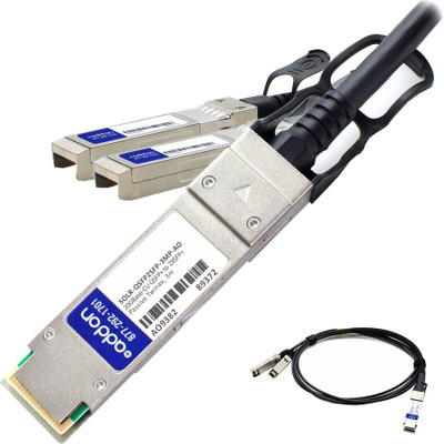 AddOn SOLR-QSFP2SFP-3MP-AO Solarflare SOLR-QSFP2SFP-3MP Compatible TAA Compliant 20GBase-CU QSFP+ to 2xSFP+ Direct Attach Cable (Passive Twinax, 3m)