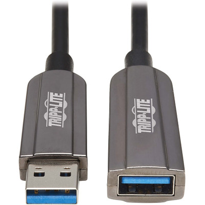 Tripp Lite U330F-15M-G1 USB 3.2 Gen 1 CL3-Rated Fiber Active Optical Cable (AOC) Extension/Repeater A M/F Black 15 m (49 ft.)