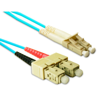 ENET SCLC-POM3-1M-ENC SC to LC OM3 50/125 10G Plenum Rated Multimode Duplex Aqua Fiber Cable 1 Meter