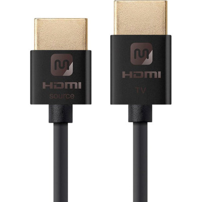 Monoprice 13590 Ultra Slim 18Gbps Active High Speed HDMI Cable, 6ft Black