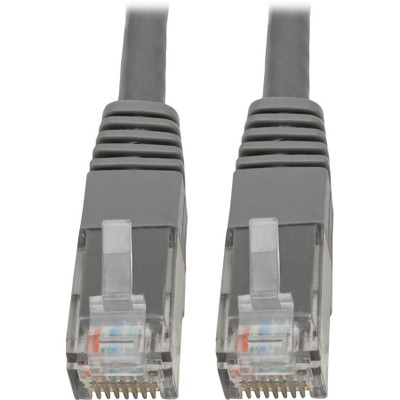 Tripp Lite N200-001-GY Cat6 Gigabit Molded (UTP) Ethernet Cable (RJ45 M/M) PoE Gray 1 ft. (0.31 m)