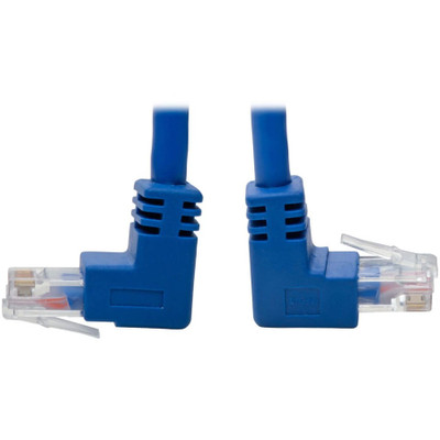 Tripp Lite N204-001-BL-UD Up/Down-Angle Cat6 Gigabit Molded UTP Ethernet Cable (RJ45 Up-Angle M to RJ45 Down-Angle M) Blue 1 ft. (0.31 m)