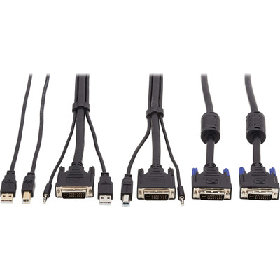 Tripp Lite P784-010-DVU DVI KVM Cable Kit DVI USB 3.5 mm Audio (3xM/3xM) + USB (M/M) + DVI (M/M) 10 ft. (3.05 m)