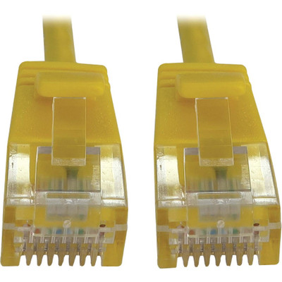 Tripp Lite N261-S6N-YW Cat6a 10G Snagless Molded Slim UTP Ethernet Cable (RJ45 M/M), PoE, Yellow, 6 in. (15 cm)