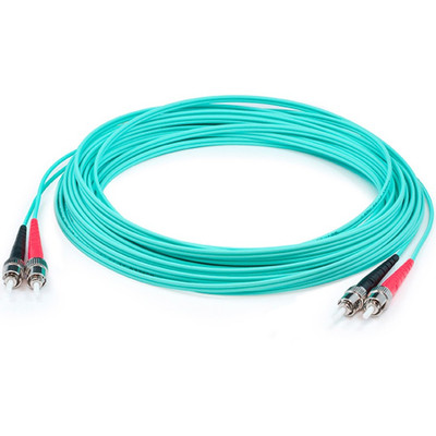 AddOn ADD-ST-ST-2M5OM3 2m ST (Male) to ST (Male) Aqua OM3 Duplex Fiber OFNR (Riser-Rated) Patch Cable