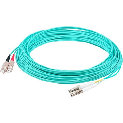 AddOn ADD-SC-LC-0-5M5OM4P 50cm LC (Male) to SC (Male) Straight Aqua OM4 Duplex Plenum Fiber Patch Cable