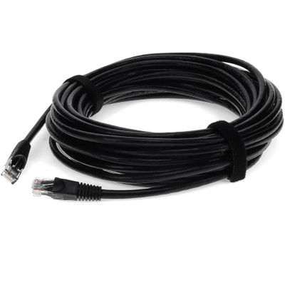 AddOn ADD-25FCAT6-BK 25ft RJ-45 (Male) to RJ-45 (Male) Straight Black Cat6 UTP PVC Copper Patch Cable