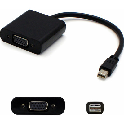 AddOn MDP2VGAB-5PK 5PK Mini-DisplayPort 1.1 Male to VGA Female Black Adapters Which Supports Intel Thunderbolt For Resolution Up to 1920x1200 (WUXGA)