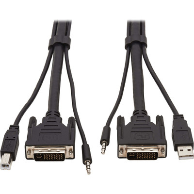 Tripp Lite P784-010 DVI KVM Cable Kit 3 in 1 DVI USB 3.5 mm Audio (3xM/3xM) 10 ft. (3.05 m)