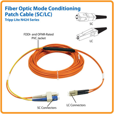 Tripp Lite N424-01M 1M Fiber Optic Mode Conditioning Patch Cable SC/LC 3' 3ft 1 Meter