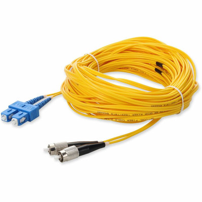 AddOn ADD-SC-FC-13M9SMF 13m FC (Male) to SC (Male) Yellow OS2 Duplex OFNR (Riser-Rated) Fiber Patch Cable