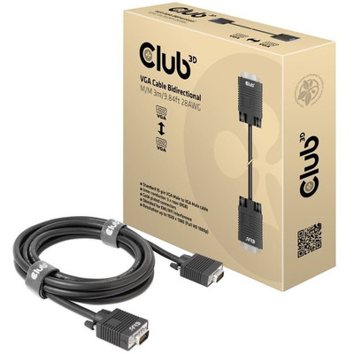 Club 3D CAC-1703 VGA Cable Bidirectional M/M 3m/9.84ft 28AWG
