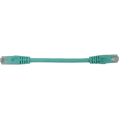 Tripp Lite N261-06N-AQ Cat6a 10G Snagless Molded UTP Ethernet Cable (RJ45 M/M), PoE, Aqua, 6 in. (15 cm)