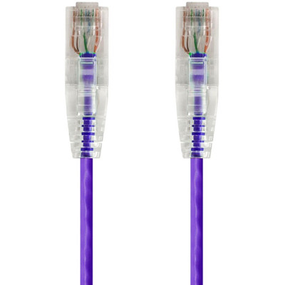 Monoprice 14805 SlimRun Cat6 28AWG UTP Ethernet Network Cable, 2ft Purple