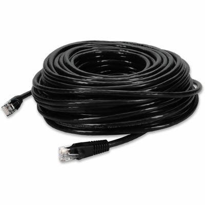 AddOn ADD-100FCAT6A-BK 100ft RJ-45 (Male) to RJ-45 (Male) Straight Black Cat6A UTP PVC Copper Patch Cable