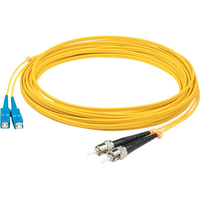 AddOn ADD-ST-ST-30M9SMF 30m ST (Male) to ST (Male) Yellow OS2 Duplex Fiber OFNR (Riser-Rated) Patch Cable