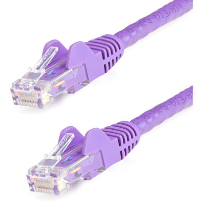 StarTech N6PATCH3PL 3ft CAT6 Ethernet Cable - Purple Snagless Gigabit - 100W PoE UTP 650MHz Category 6 Patch Cord UL Certified Wiring/TIA