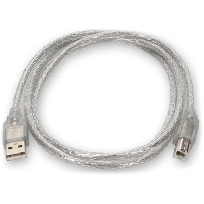 AddOn USBEXTAB6CLR 6ft USB 2.0 (A) Male to USB 2.0 (B) Male Clear Cable