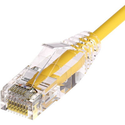UNC CS6A-20F-YLW ClearFit Slim 28AWG Cat6A Patch Cable, Snagless, Yellow, 20ft