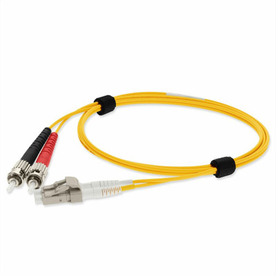 AddOn ADD-ST-LC-5M6MMFP-YW 5m LC (Male) to ST (Male) Yellow OM1 Duplex Plenum-Rated Fiber Patch Cable