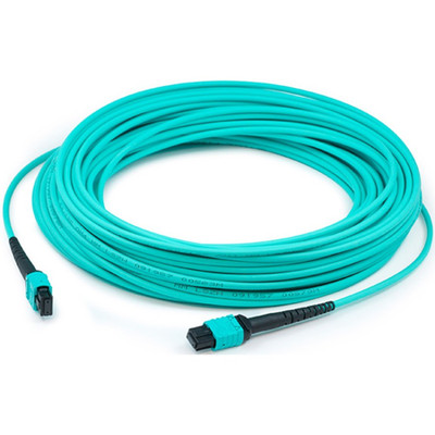 AddOn ADD-MPOMPO-6M5OM4 6m MPO (Female) to MPO (Female) 12-Strand Aqua OM4 Crossover Fiber OFNR (Riser-Rated) Patch Cable