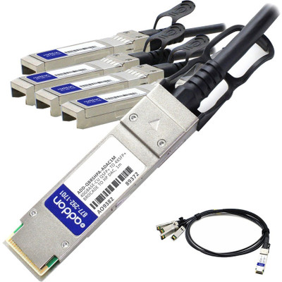 AddOn ADD-QBRSHPA-ADAC1M Brocade (Formerly) 40G-QSFP-4SFP-C-0101 to 487652-B21 Compatible TAA Compliant 40GBase-CU QSFP+ to 4xSFP+ Direct Attach Cable (Active Twinax, 1m)