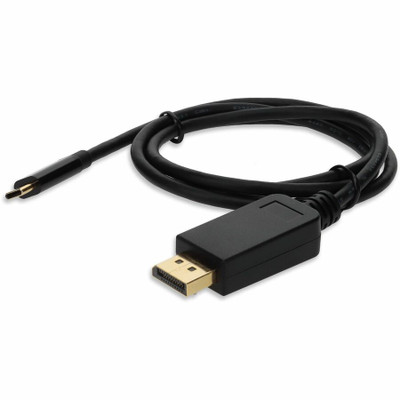 AddOn USBC2DPMM3F 3ft USB 3.1 (C) Male to DisplayPort Male Black Cable