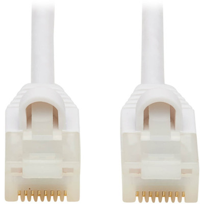 Tripp Lite N261AB-S01-WH Safe-IT Cat6a 10G Snagless Antibacterial Slim UTP Ethernet Cable (RJ45 M/M) White 1 ft. (0.31 m)