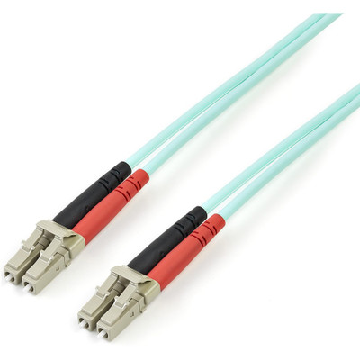 StarTech A50FBLCLC5 5m (15ft) LC/UPC to LC/UPC OM3 Multimode Fiber Optic Cable, Full Duplex Zipcord Fiber, 100Gbps, LOMMF, LSZH Fiber Patch Cord