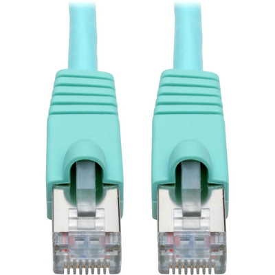 Tripp Lite N262-001-AQ Cat6a 10G Snagless Shielded STP Ethernet Cable (RJ45 M/M) PoE Aqua 1 ft. (0.31 m)